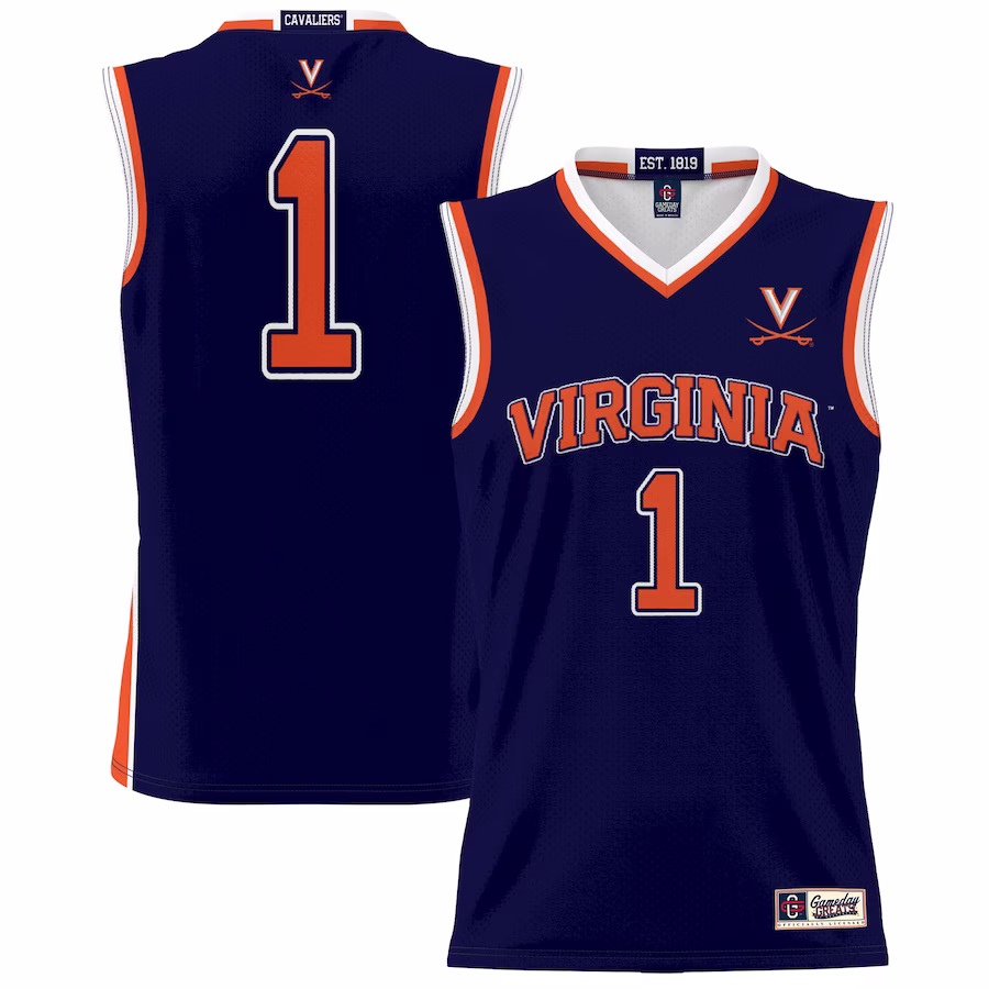 #1 Virginia Cavaliers GameDay Greats Youth Lightweight Basketball Jersey - Navy - Puhuasuan