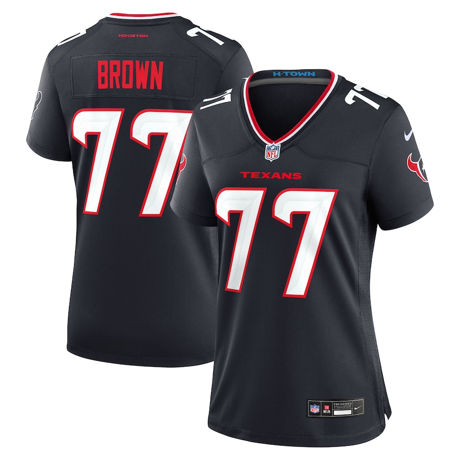 Women's Houston Texans Trenton Brown Nike Navy Team Game Jersey - Puhuasuan