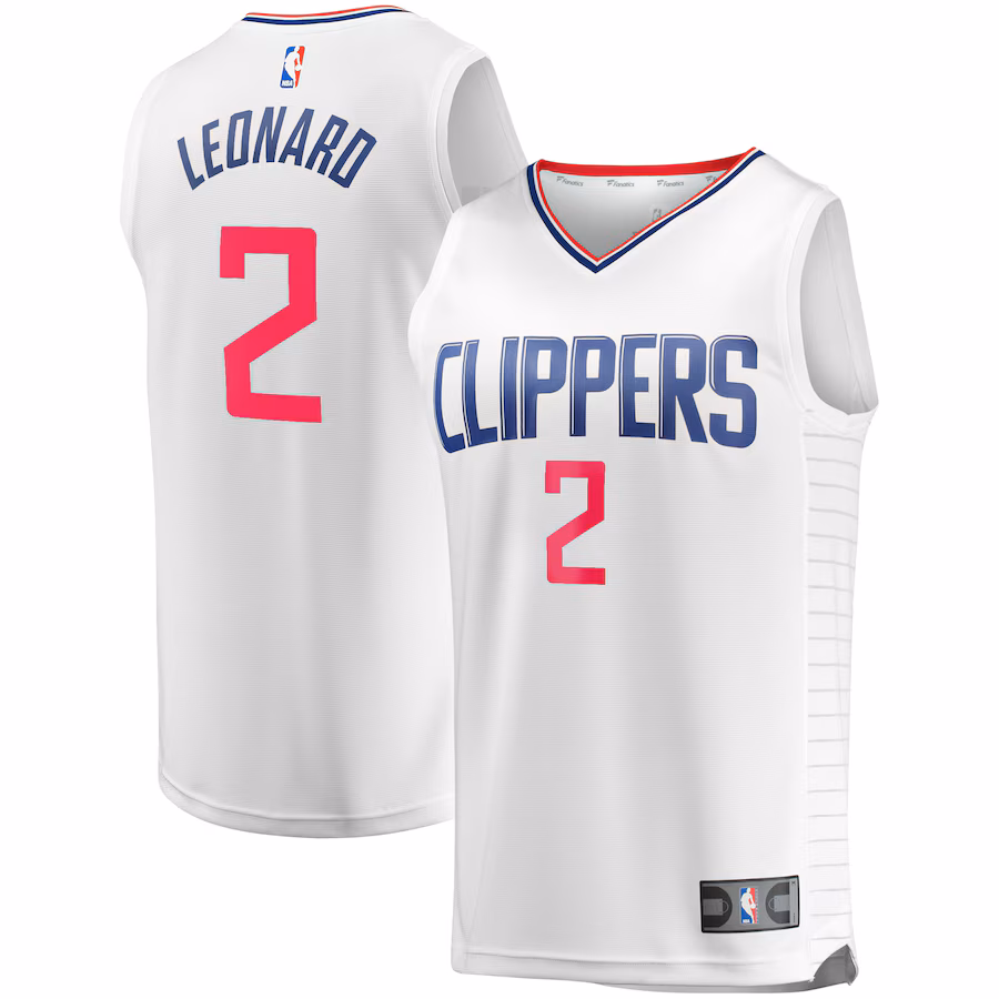 Men's LA Clippers Kawhi Leonard Fanatics White Fast Break Replica Player Jersey - Association Edition - Puhuasuan