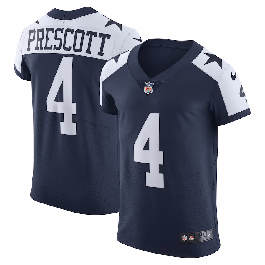 Men's Dallas Cowboys Dak Prescott Nike Navy Alternate Vapor Elite Player Jersey - Puhuasuan