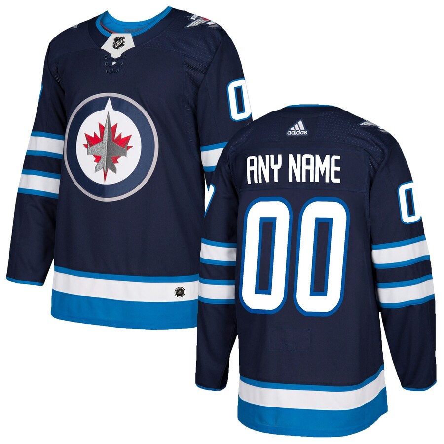 Men's Winnipeg Jets adidas Navy Authentic Custom Jersey - Puhuasuan