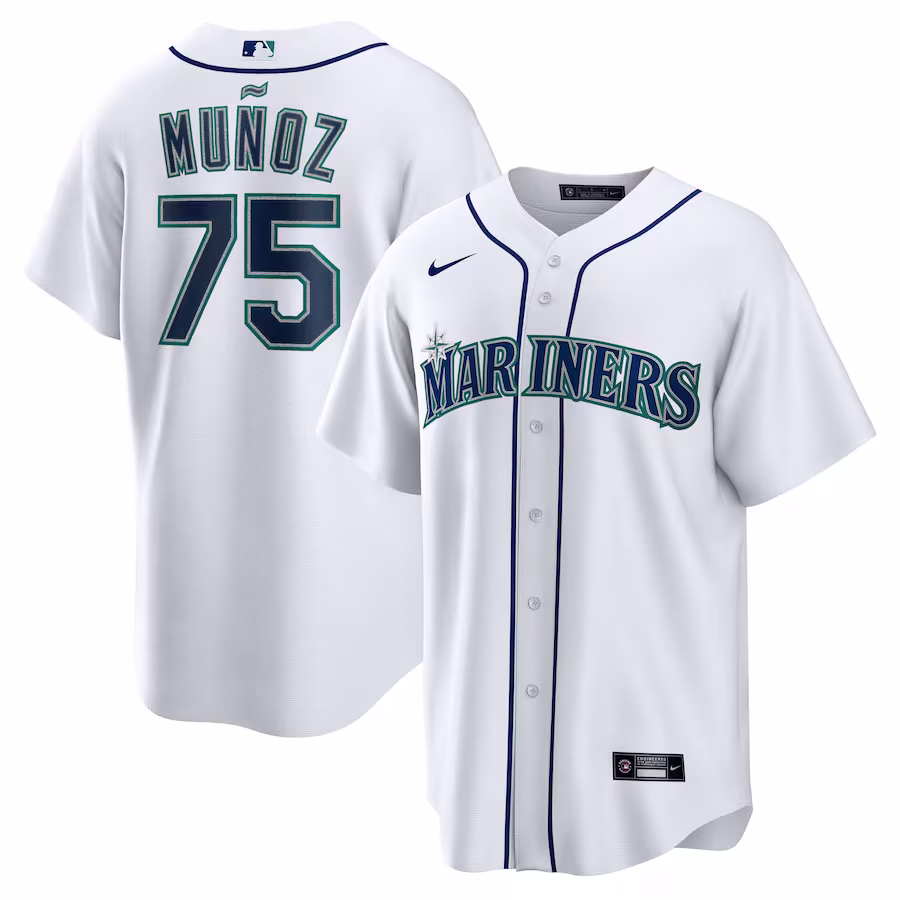 Men's Seattle Mariners Andrés Muñoz Nike White Home  Replica Player Jersey - Puhuasuan