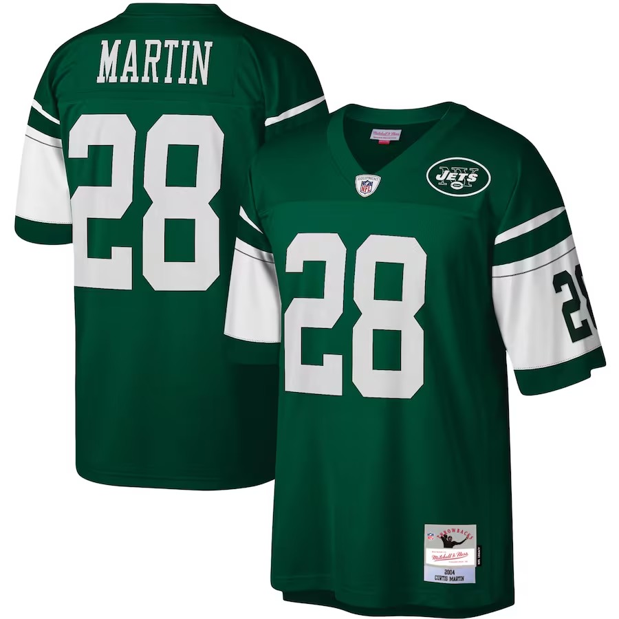 Men's New York Jets Curtis Martin Mitchell & Ness Green Legacy Replica Jersey - Puhuasuan