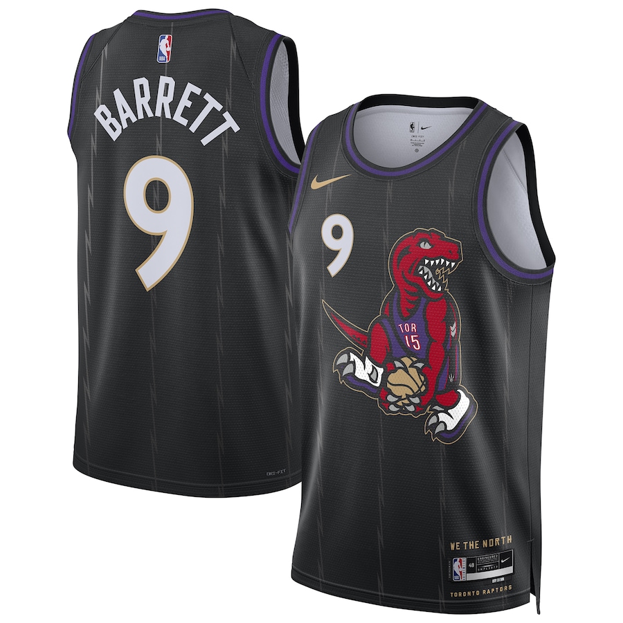 Unisex Toronto Raptors RJ Barrett Nike Black 2024/25 Swingman Player Jersey - City Edition - Puhuasuan