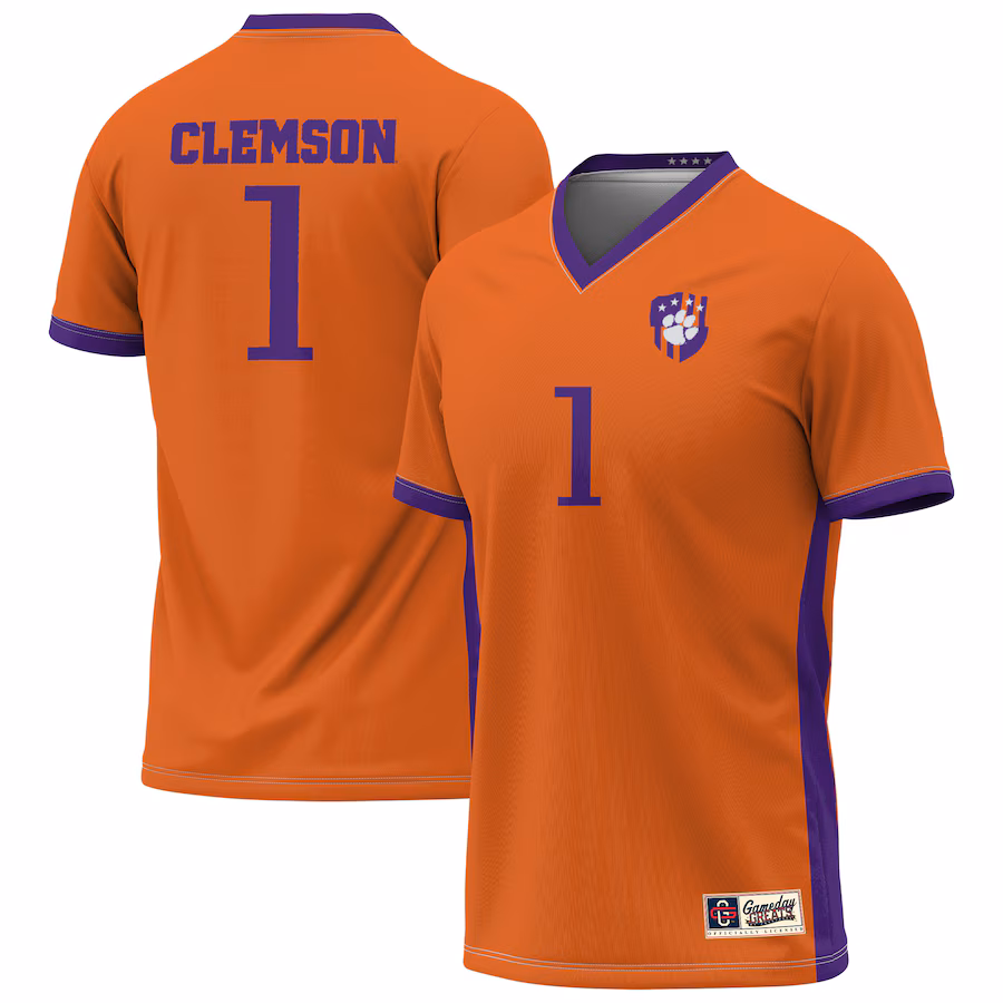 Unisex GameDay Greats #1 Orange Clemson Tigers Lightweight Collegiate Soccer Fashion Jersey - Puhuasuan