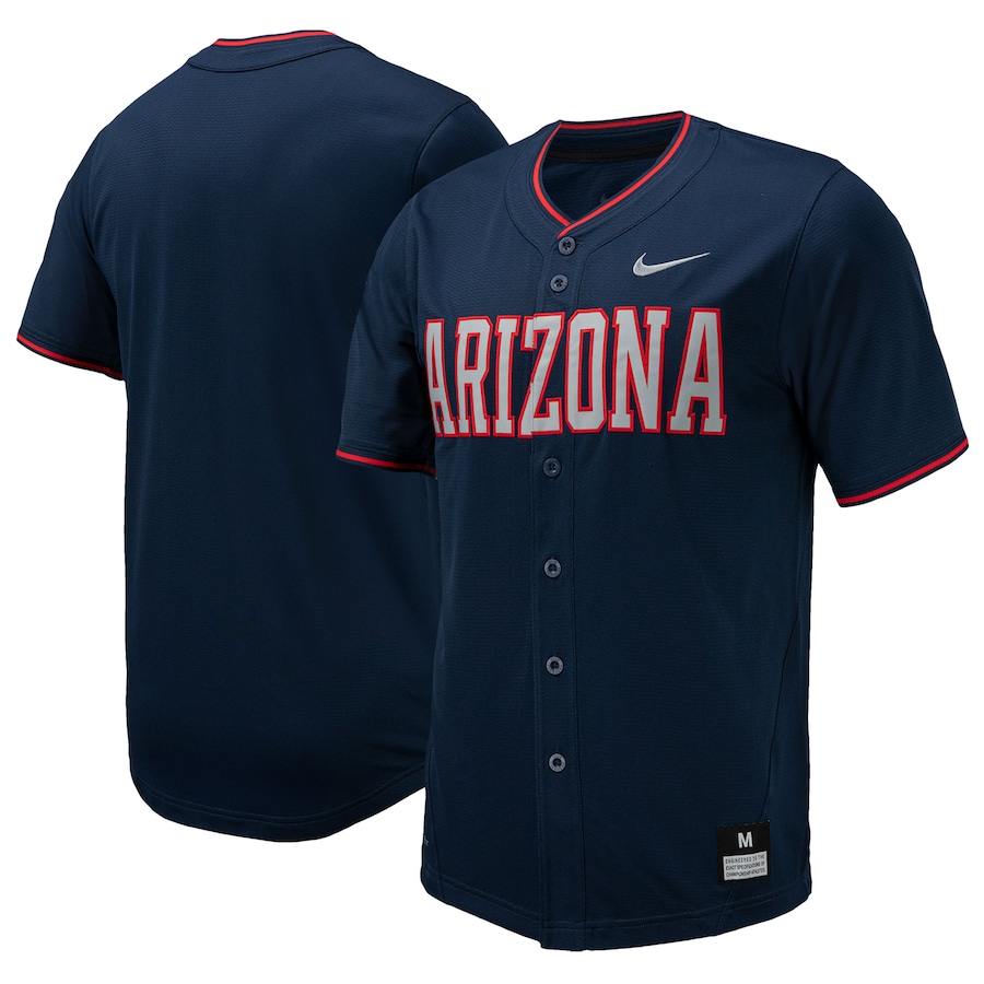 Men's Nike Navy Arizona Wildcats Replica Full-Button Baseball Jersey - Puhuasuan