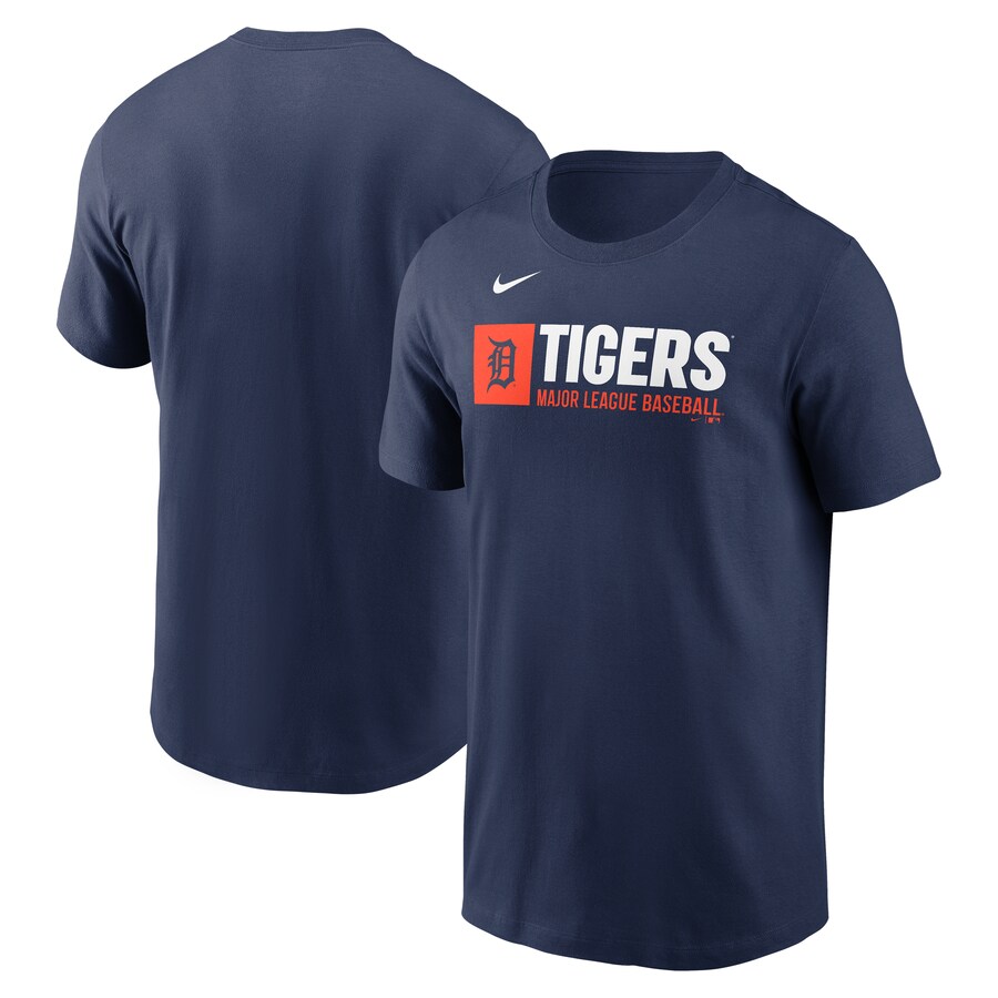 Men's Detroit Tigers Nike Navy Team Block T-Shirt - Puhuasuan