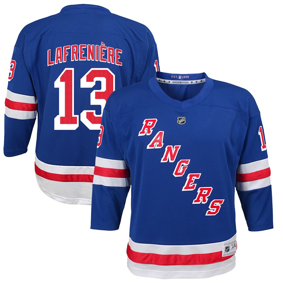 Youth New York Rangers Alexis Lafreniere Blue Home Replica Player Jersey - Puhuasuan
