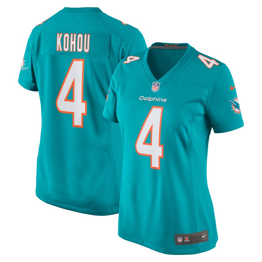 Women's Miami Dolphins Kader Kohou Nike Aqua Game Player Jersey - Puhuasuan