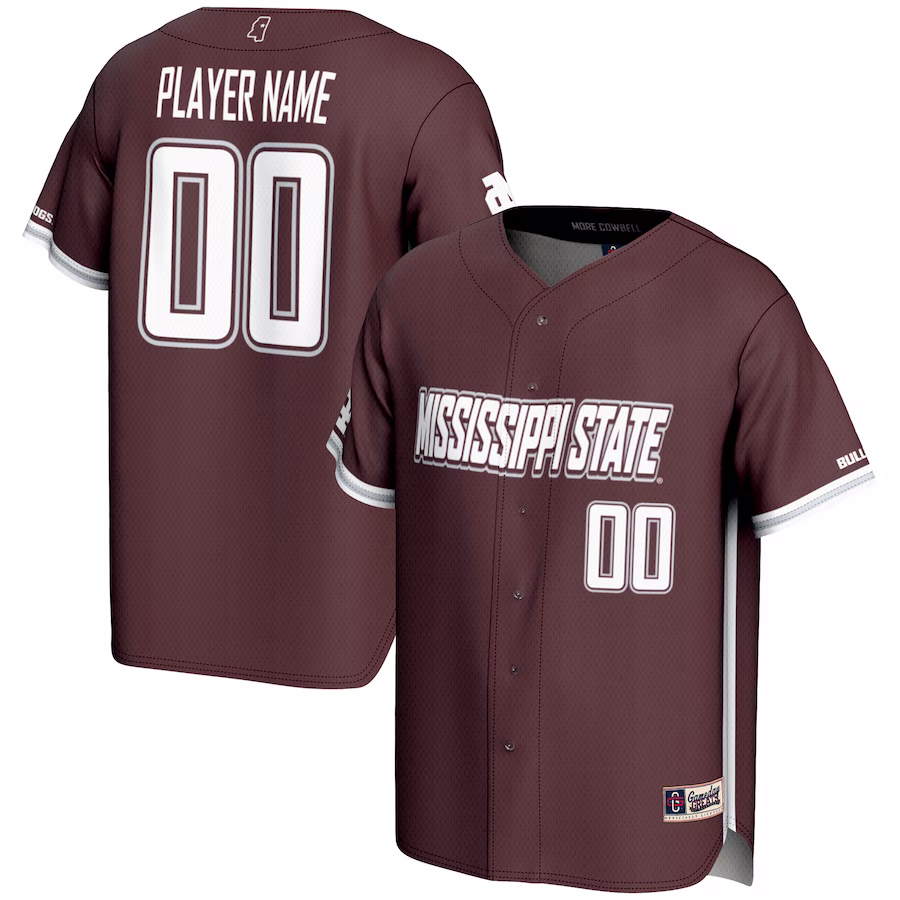 Mississippi State Bulldogs GameDay Greats Youth NIL Pick-A-Player Lightweight Baseball Jersey - Maroon - Puhuasuan