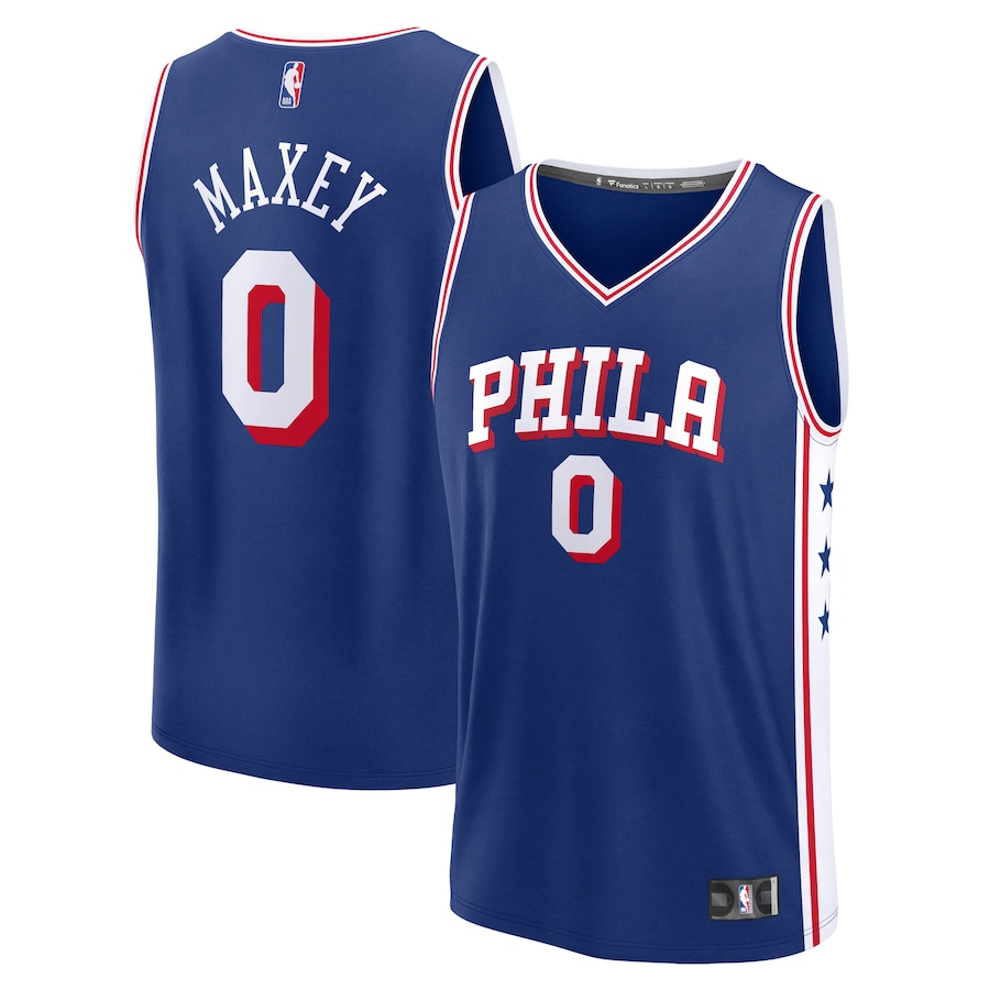 Youth Philadelphia 76ers Tyrese Maxey Fanatics Royal Fast Break Replica Player Jersey - Icon Edition - Puhuasuan