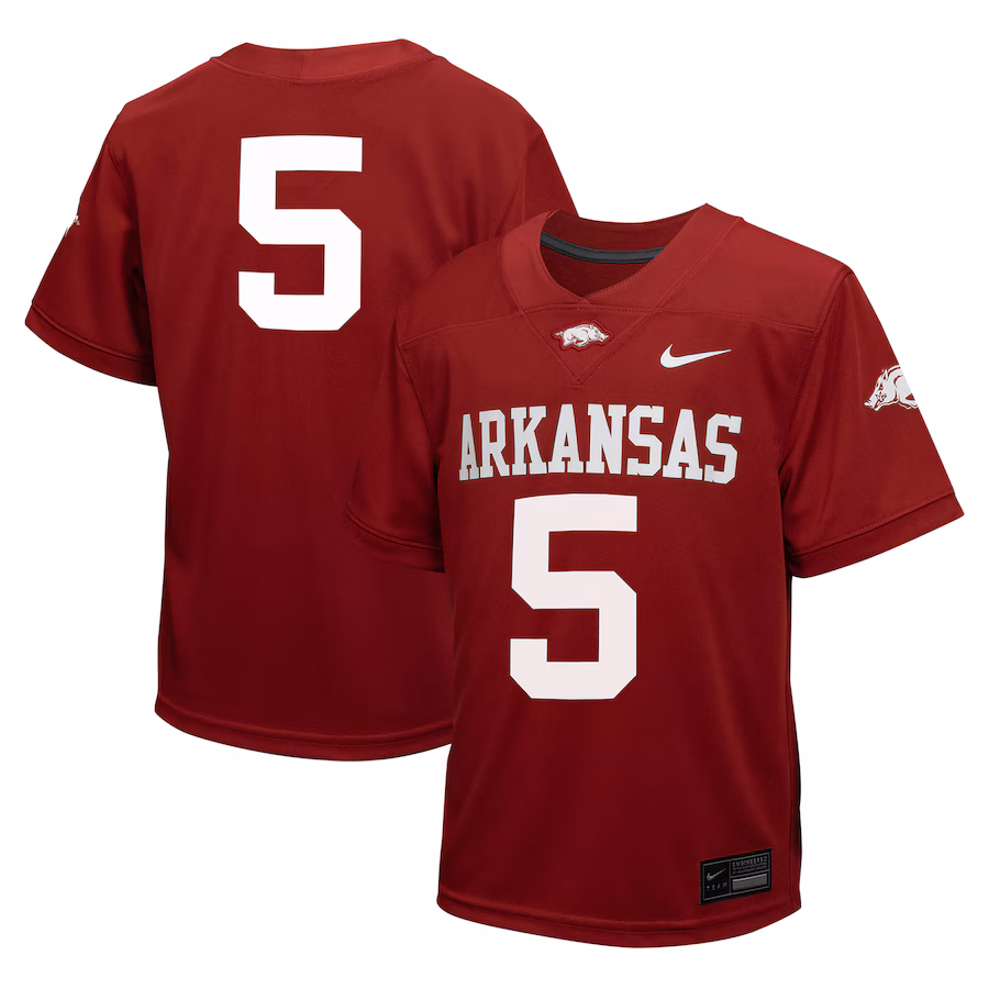 Youth Nike #5 Cardinal Arkansas Razorbacks Untouchable Football Jersey - Puhuasuan