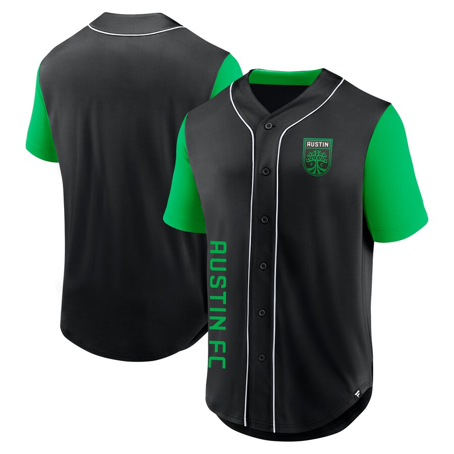Men's Austin FC Fanatics Black Balance Fashion Baseball Jersey - Puhuasuan