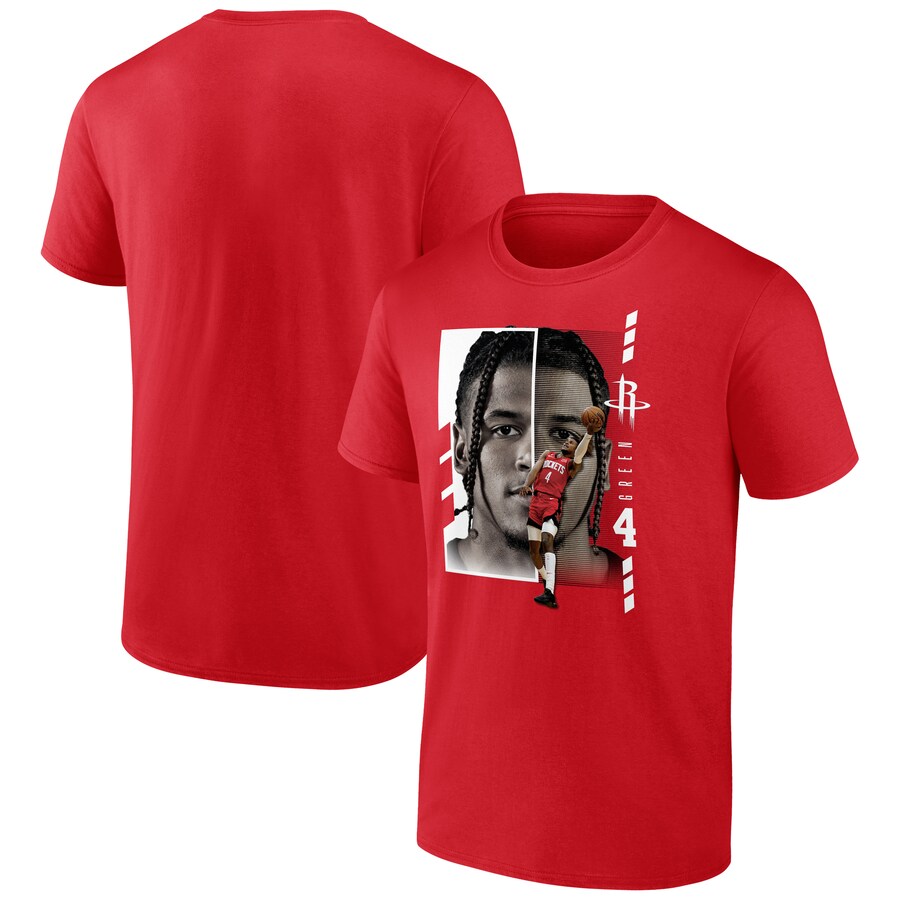 Men's Houston Rockets Jalen Green Red Jump Pass T-Shirt - Puhuasuan