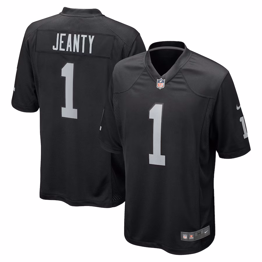 Youth Las Vegas Raiders Ashton Jeanty Nike Black 2025 NFL Draft First Round Pick Team Game Jersey - Puhuasuan