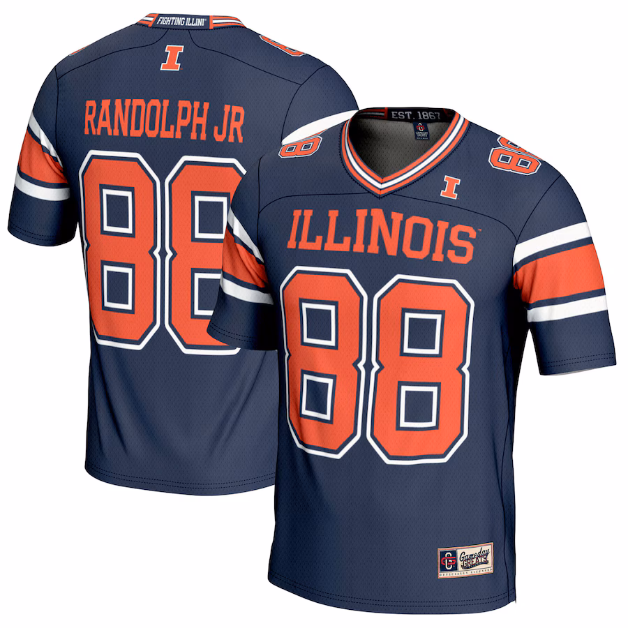 Keith Randolph Jr. Illinois Fighting Illini GameDay Greats NIL Player Football Jersey - Navy - Puhuasuan