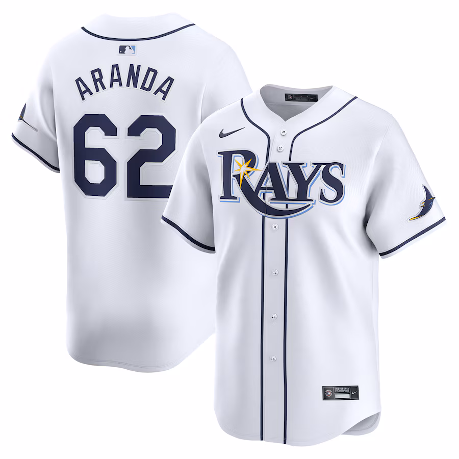Men's Tampa Bay Rays Jonathan Aranda Nike White Home Limited Player Jersey - Puhuasuan
