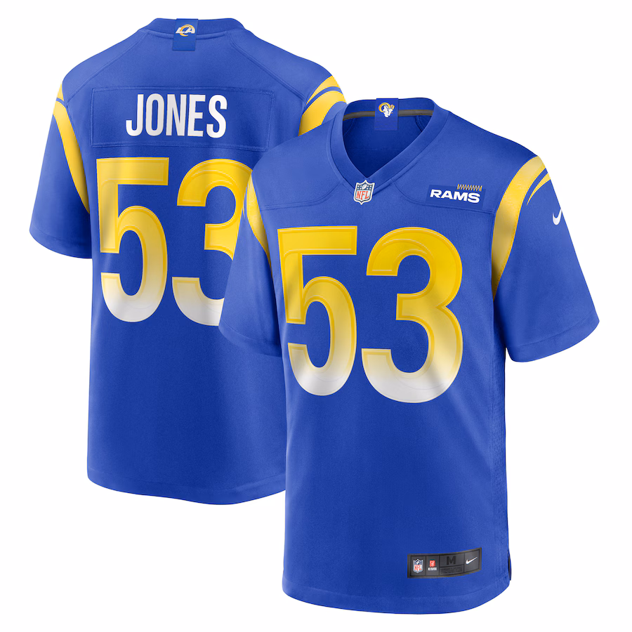 Men's Los Angeles Rams Ernest Jones Nike Royal Team Game Player Jersey - Puhuasuan