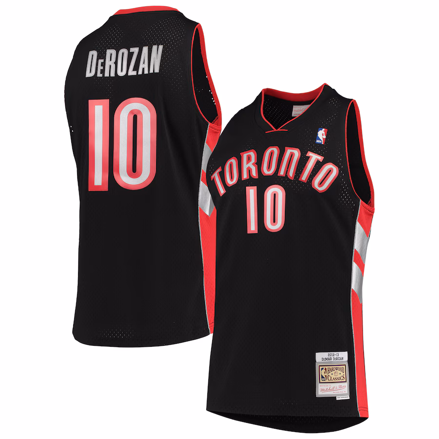 Men's Toronto Raptors DeMar DeRozan Mitchell & Ness Black 2001/02 Hardwood Classics Swingman Jersey - Puhuasuan