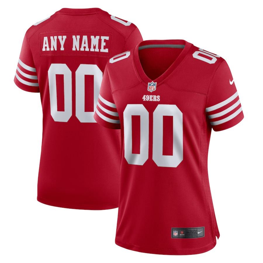 Women's San Francisco 49ers Nike Scarlet Game Custom Jersey - Puhuasuan