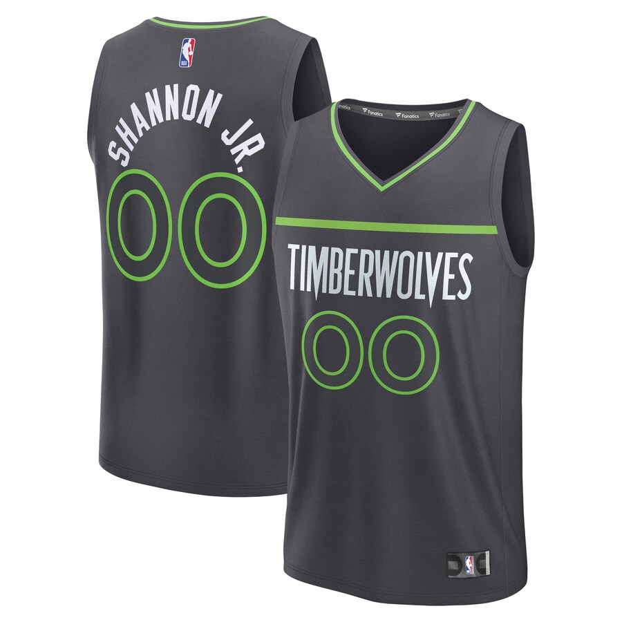 Men's Minnesota Timberwolves Terrence Shannon Jr. Fanatics Charcoal Fast Break Replica Player Jersey - Statement Edition - Puhuasuan