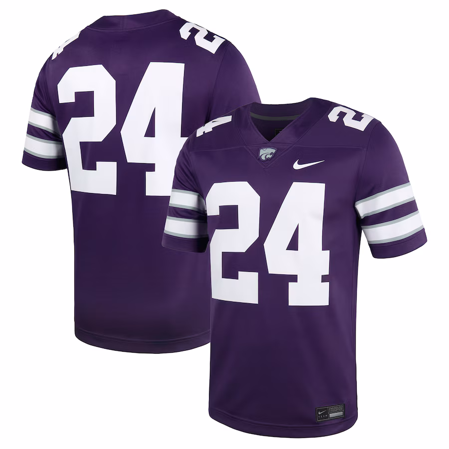 Men's Nike #24 Purple Kansas State Wildcats Untouchable Football Jersey - Puhuasuan