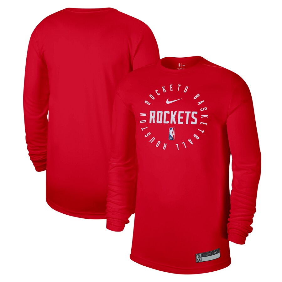 Men's Houston Rockets Nike Red 2024/25 Legend On-Court Practice Long Sleeve T-Shirt - Puhuasuan