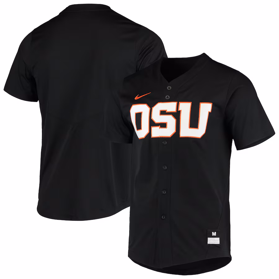 Men's Nike Black Oregon State Beavers Vapor Untouchable Elite Replica Full-Button Baseball Jersey - Puhuasuan