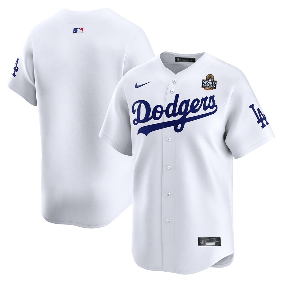 Men's Los Angeles Dodgers Nike White 2024 World Series Home Limited Jersey - Puhuasuan