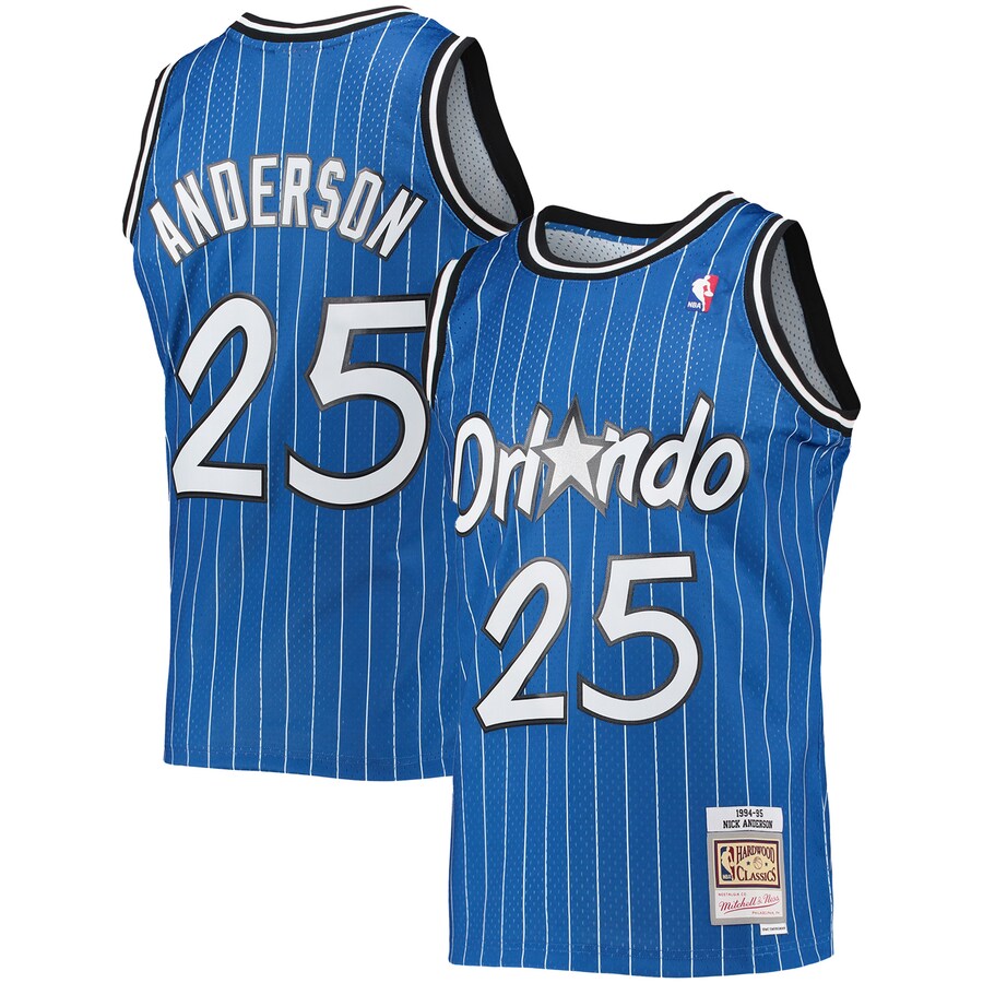 Men's Orlando Magic Nick Anderson Mitchell & Ness Blue 1994/95 Hardwood Classics Swingman Jersey - Puhuasuan