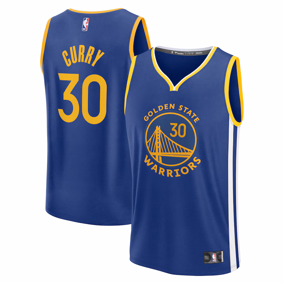 Men's Golden State Warriors Stephen Curry Fanatics Royal Fast Break Replica Jersey - Icon Edition - Puhuasuan