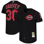Men's Cincinnati Reds Ken Griffey Jr. Mitchell & Ness Black Cooperstown Collection Authentic Mesh Batting Practice Jersey - Puhuasuan