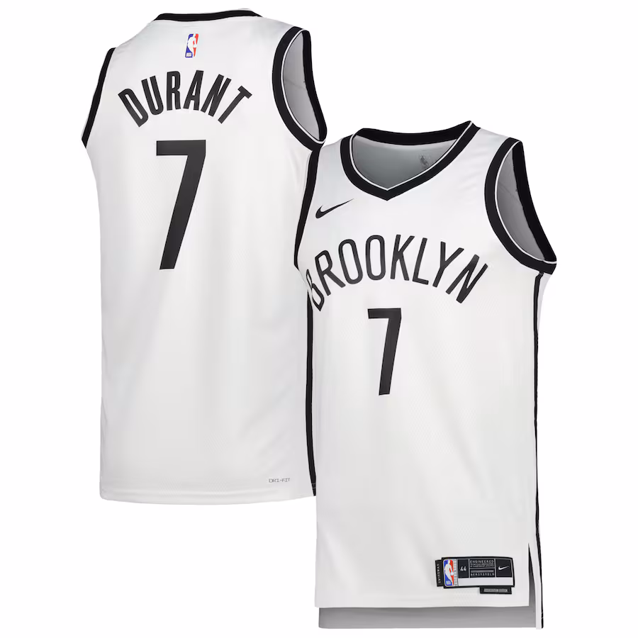 Unisex Brooklyn Nets Kevin Durant Nike White Swingman Jersey - Association Edition - Puhuasuan