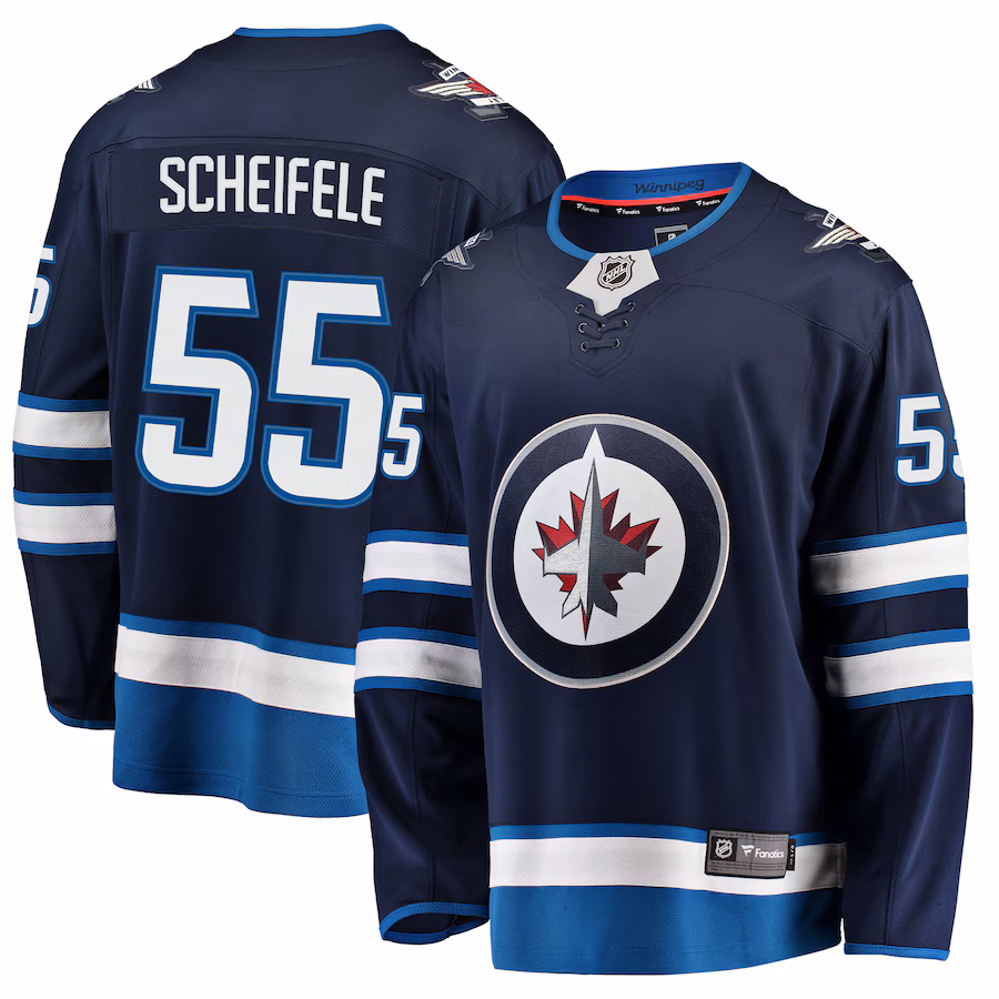Men's Winnipeg Jets Mark Scheifele Fanatics Navy Breakaway Replica Jersey - Puhuasuan