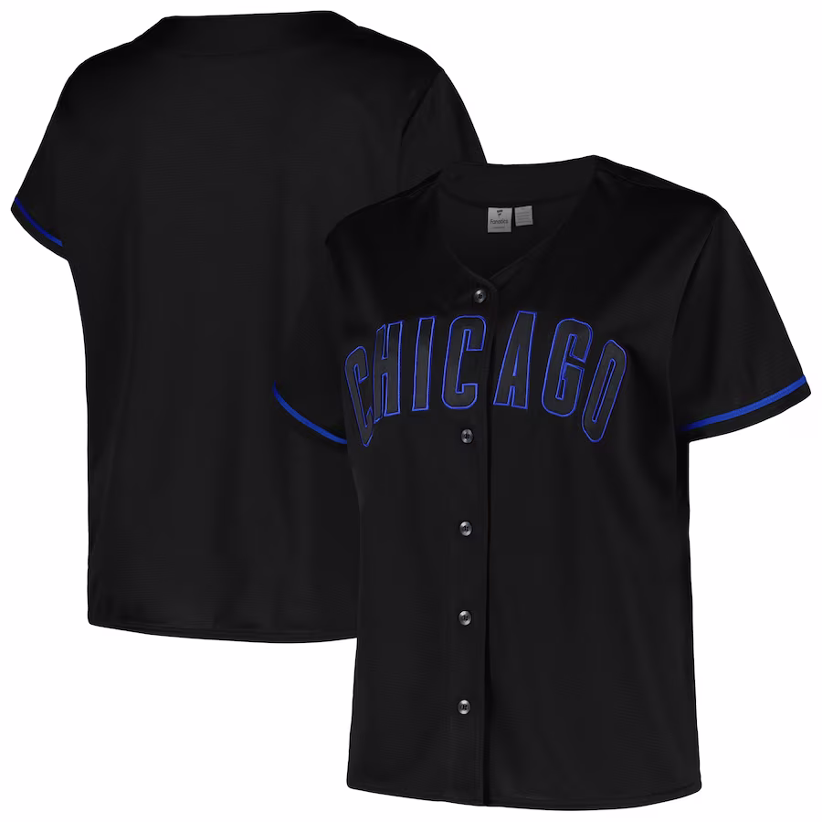 Women's Chicago Cubs Profile Black Plus Size Pop Fashion Jersey - Puhuasuan