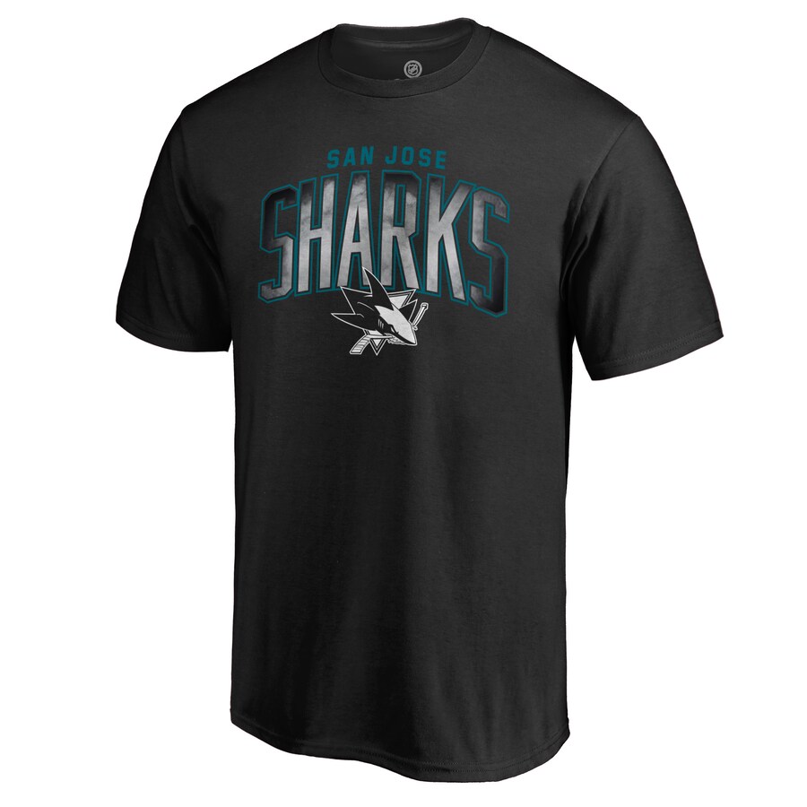 Men's San Jose Sharks Black Arch Smoke T-Shirt - Puhuasuan