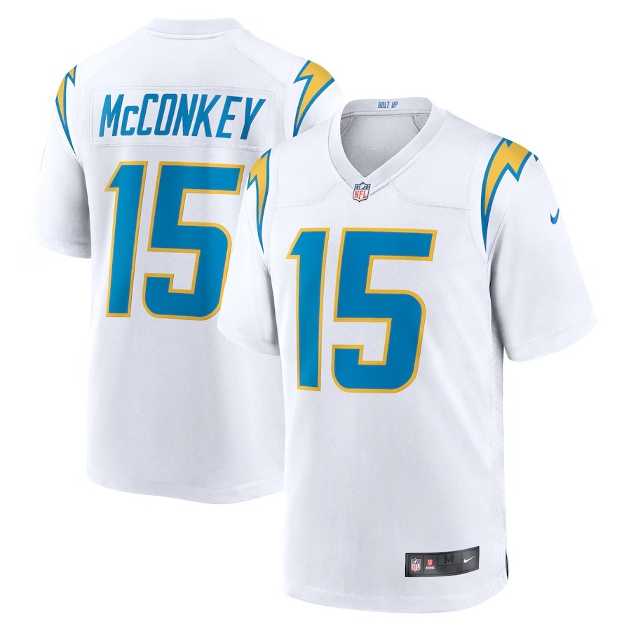 Men's Los Angeles Chargers Ladd McConkey Nike  White Game Jersey - Puhuasuan