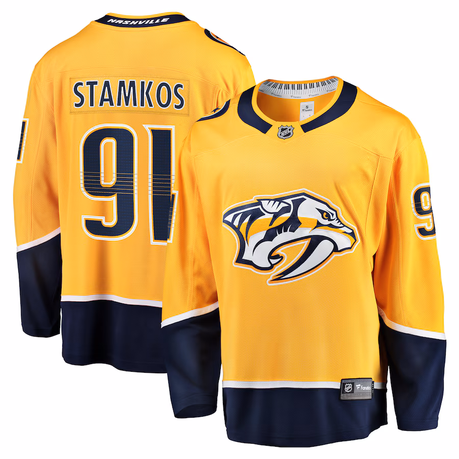 Men's Nashville Predators Steven Stamkos Fanatics Gold Home Premier Breakaway Player Jersey - Puhuasuan