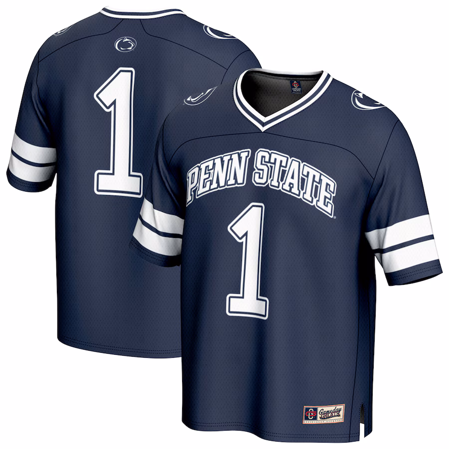 Unisex GameDay Greats #1 Navy Penn State Nittany Lions Lightweight Collegiate Football Fashion Jersey - Puhuasuan