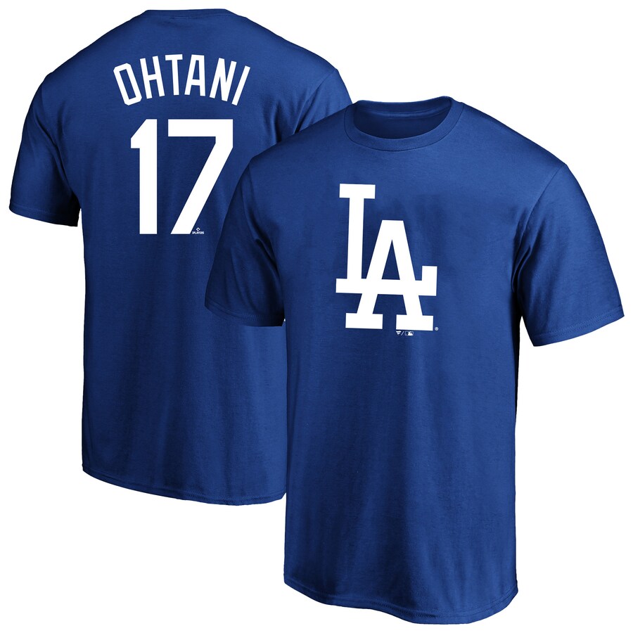 Men's Los Angeles Dodgers Shohei Ohtani Profile Royal Big & Tall Name & Number T-Shirt - Puhuasuan