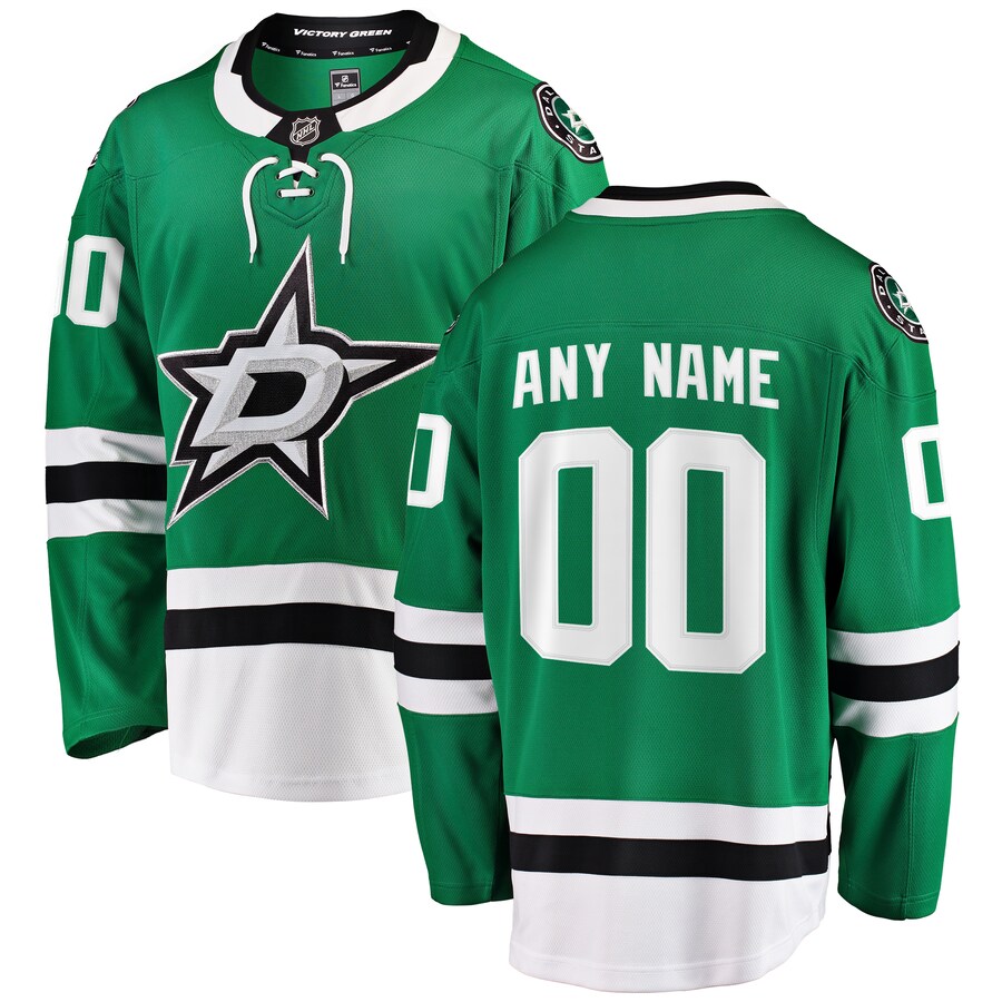 Men's Dallas Stars Fanatics Branded Green Home Breakaway Custom Jersey - Puhuasuan