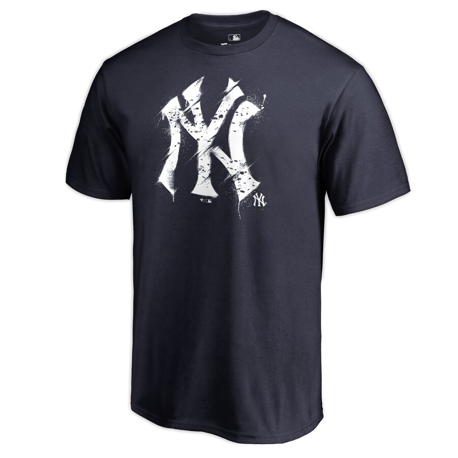 Men's New York Yankees Navy Splatter Logo T-Shirt - Puhuasuan