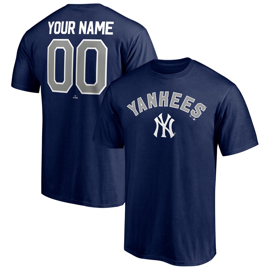 Men's New York Yankees Navy Personalized Team Winning Streak Name & Number T-Shirt - Puhuasuan