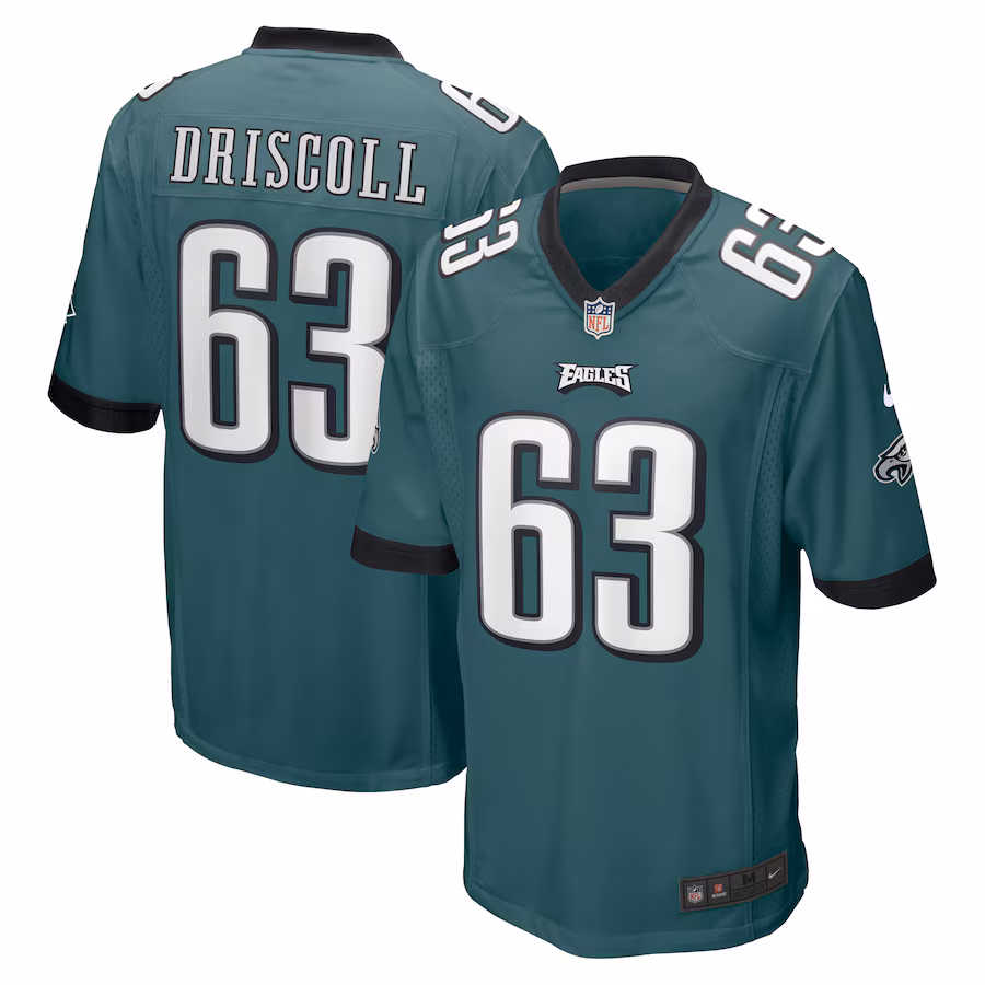 Men's Philadelphia Eagles Jack Driscoll Nike Midnight Green Game Jersey - Puhuasuan