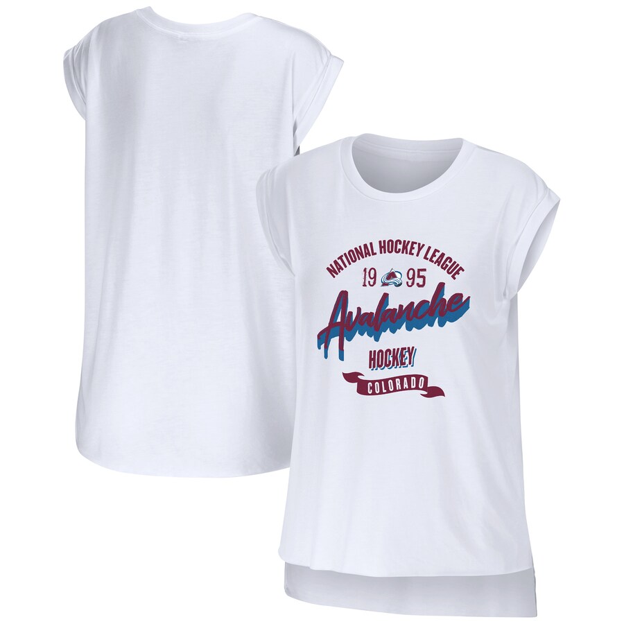 Women's Colorado Avalanche WEAR by Erin Andrews White Domestic Tank Top - Puhuasuan