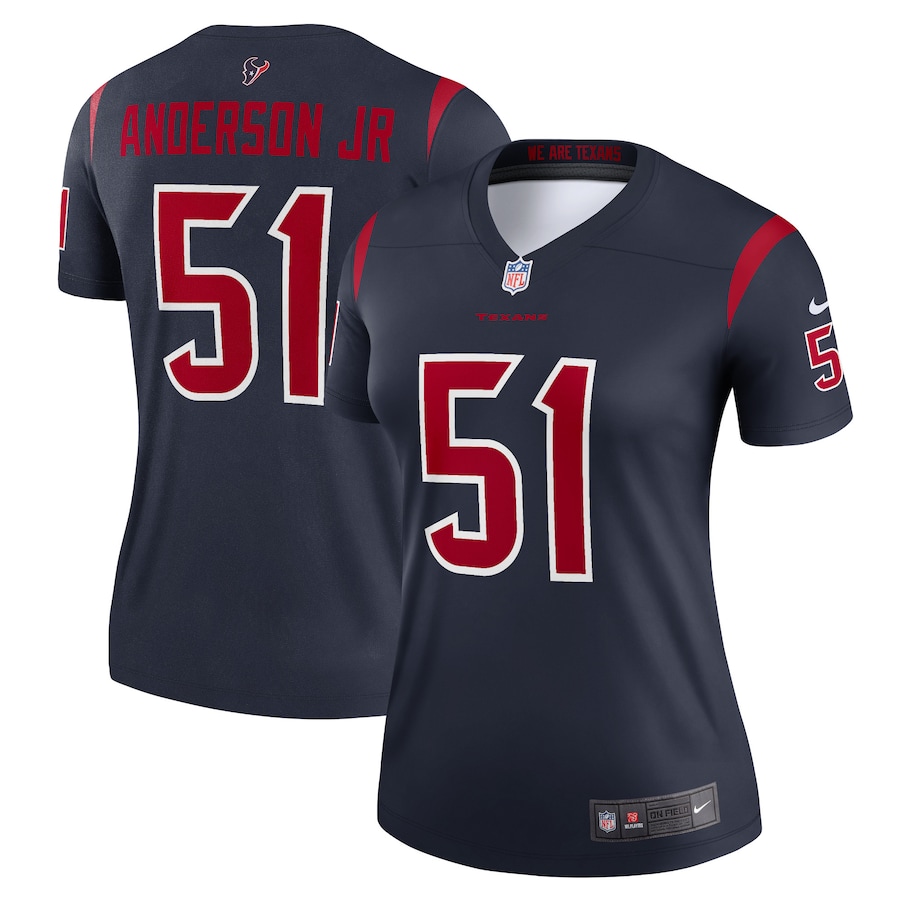 Women's Houston Texans Will Anderson Jr. Nike Navy Team Legend Player Performance Top - Puhuasuan
