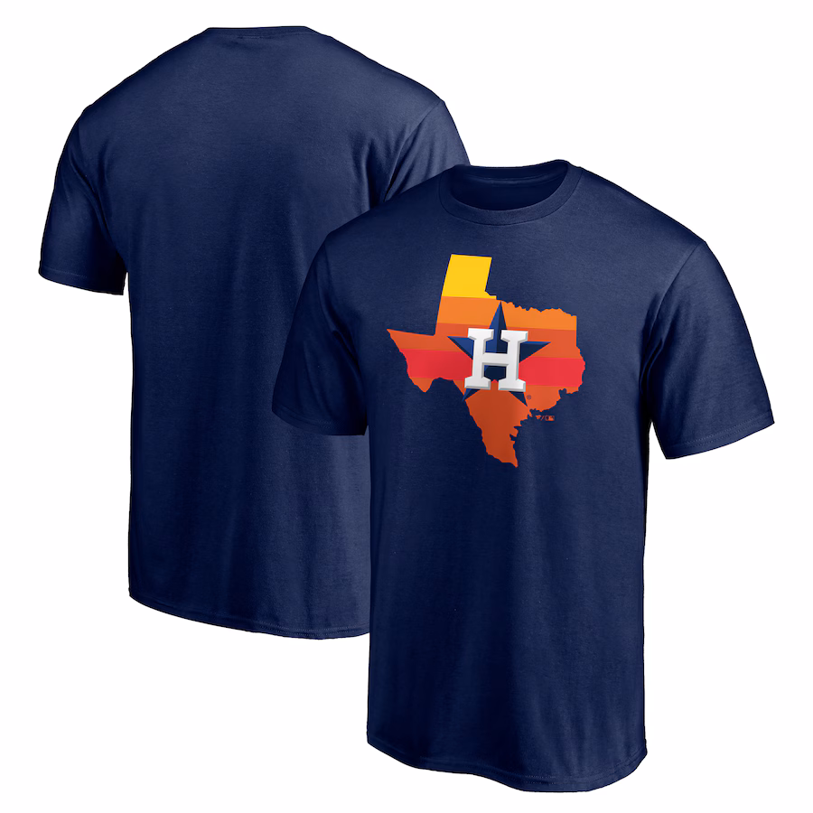 Men's Houston Astros Navy Hometown Collection Texas Sunrise T-Shirt - Puhuasuan