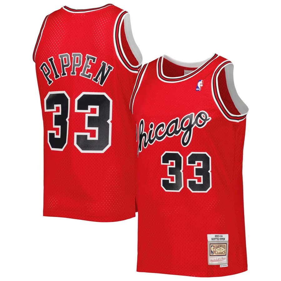 Men's Chicago Bulls Scottie Pippen Mitchell & Ness Red Hardwood Classics 2003-04 Swingman Jersey - Puhuasuan