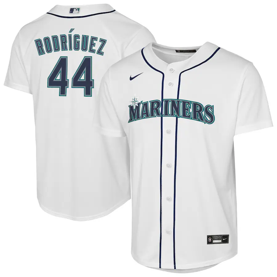 Youth Seattle Mariners Julio Rodriguez Nike White Home Replica Player Jersey - Puhuasuan