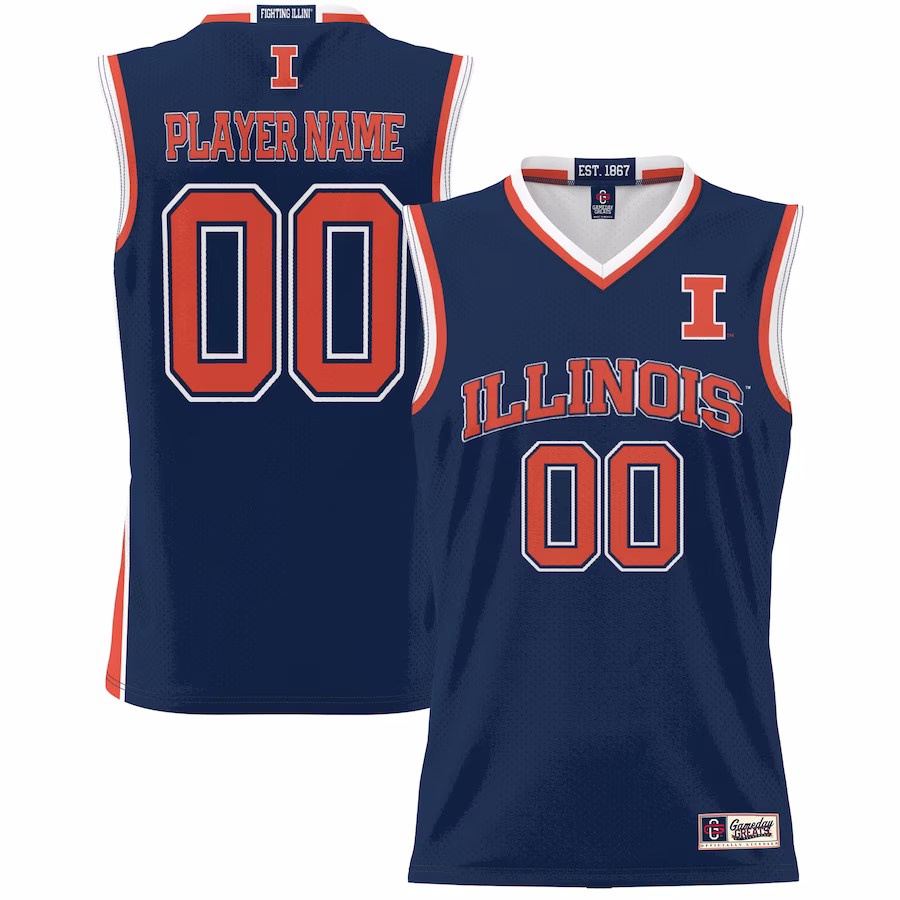 Illinois Fighting Illini GameDay Greats Youth NIL Pick-A-Player Men's Lightweight Basketball Jersey - Navy - Puhuasuan